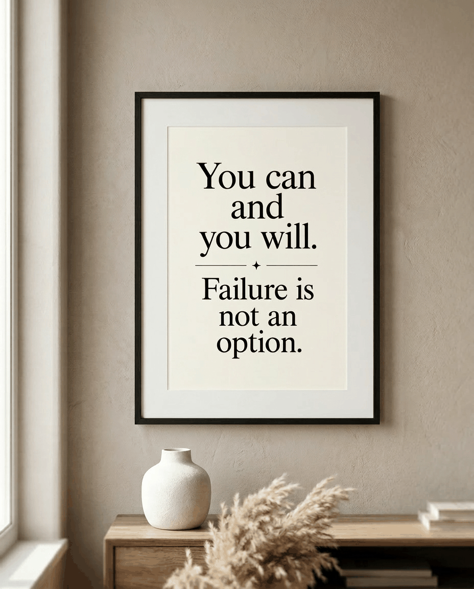 Motivational Wall Art | You Can And You Will | Affirmation Poster | Office Decor | Discipline Mindset Print | Entrepreneur Gift